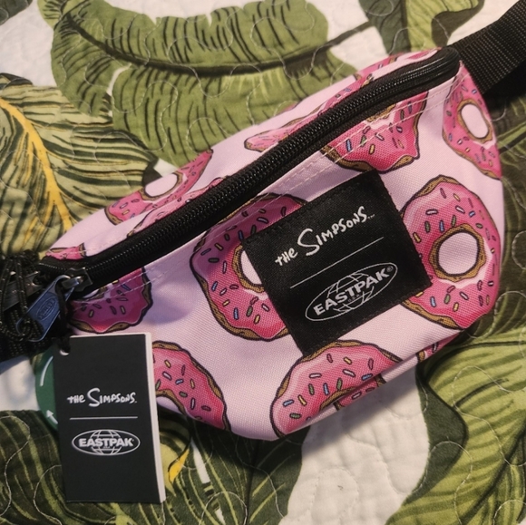 The Simpsons Pink Donuts Eastpak Bum Bag Fanny Pack Crossbody - Picture 1 of 7